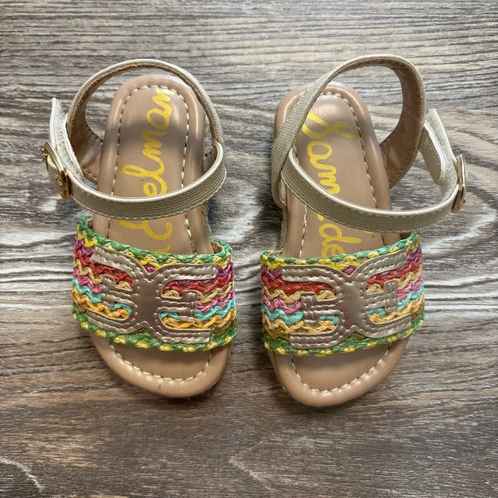 Sam Edelman Kara Multi Colored Band Sandal Girls 5